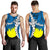 Palau Polynesian Custom Personalised Men's Tank Top - Tribal Wave Tattoo Flag Style Blue - Polynesian Pride