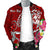 Tonga Custom Personalised Men's Bomber Jacket - Turtle Plumeria (Red) - Polynesian Pride