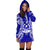 Vanuatu Polynesian Hoodie Dress Map Blue - Polynesian Pride