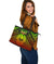 Polynesian Tahiti Leather Tote Bag - Reggae Vintage Polynesian Patterns - Polynesian Pride