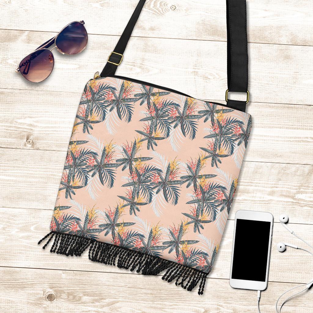 Hawaii Tropical Pattern Pink Crossbody Boho Handbag - Polynesian Pride