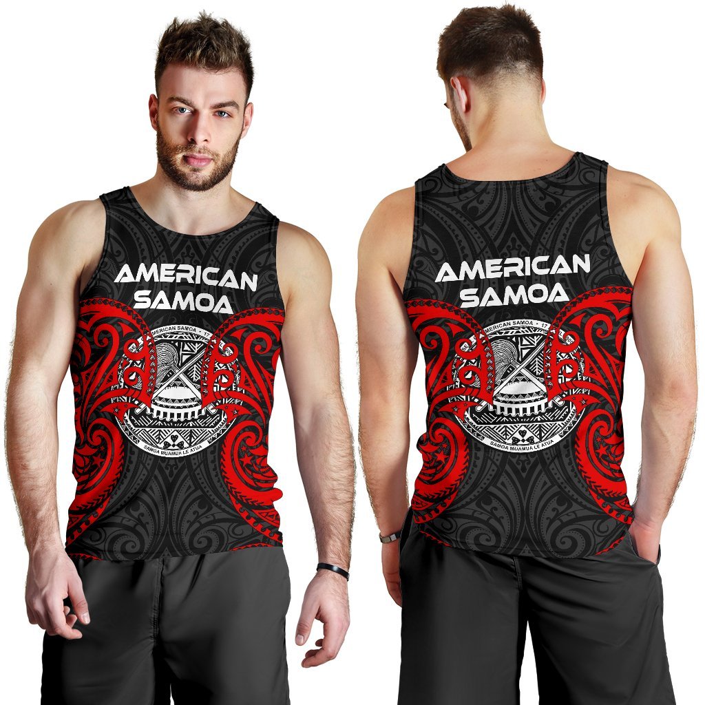 American Samoa Polynesian Men's Tank Top - American Samoan Spirit Red - Polynesian Pride