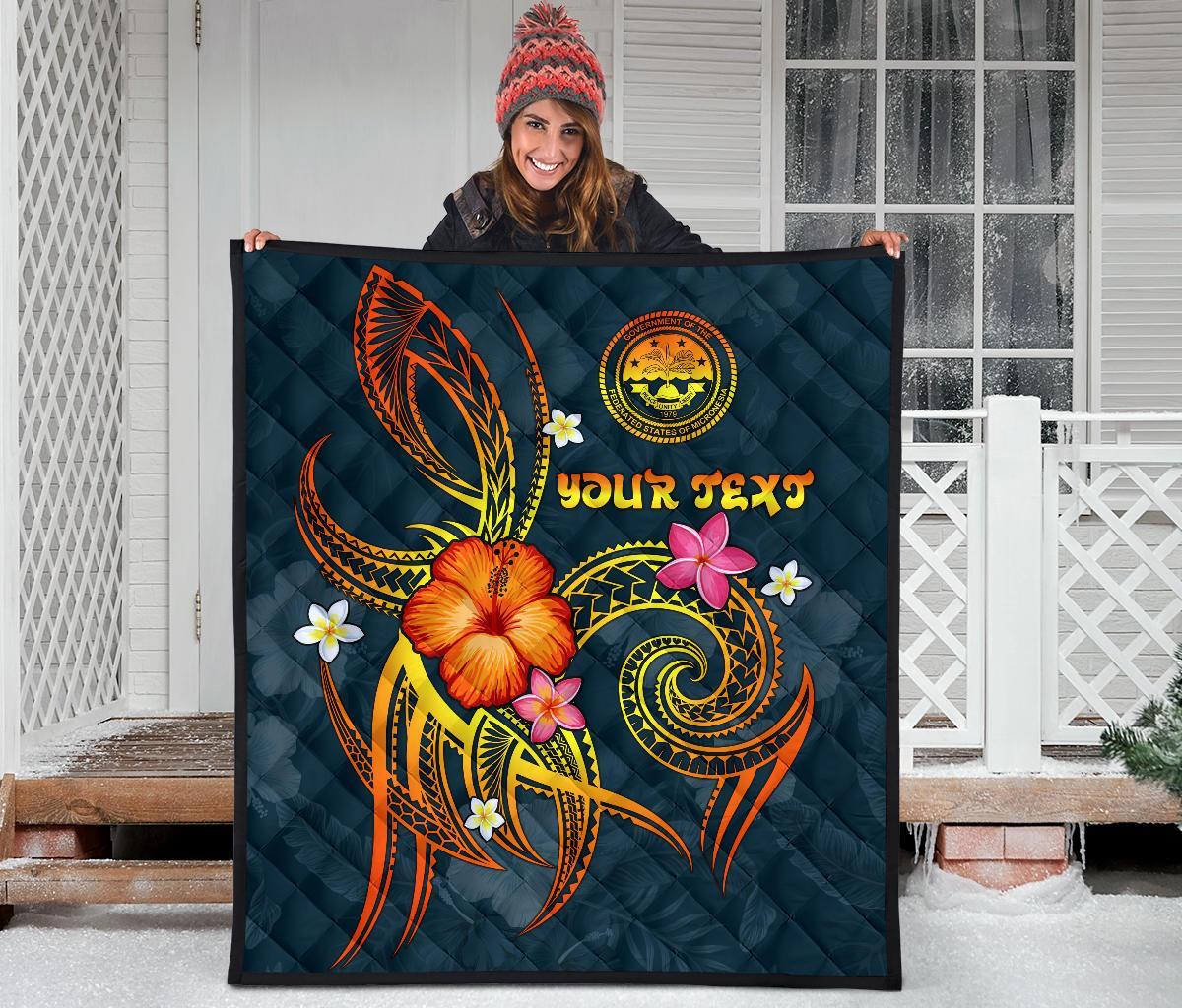 Federated States of Micronesia Polynesian Personalised Premium Quilt - Legend of FSM (Blue) - Polynesian Pride