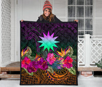 Nauru Premium Quilt - Summer Hibiscus - Polynesian Pride