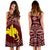 Papua New Guinea Midi Dress Dress - Flag With Polynesian Patterns (Red) - Polynesian Pride