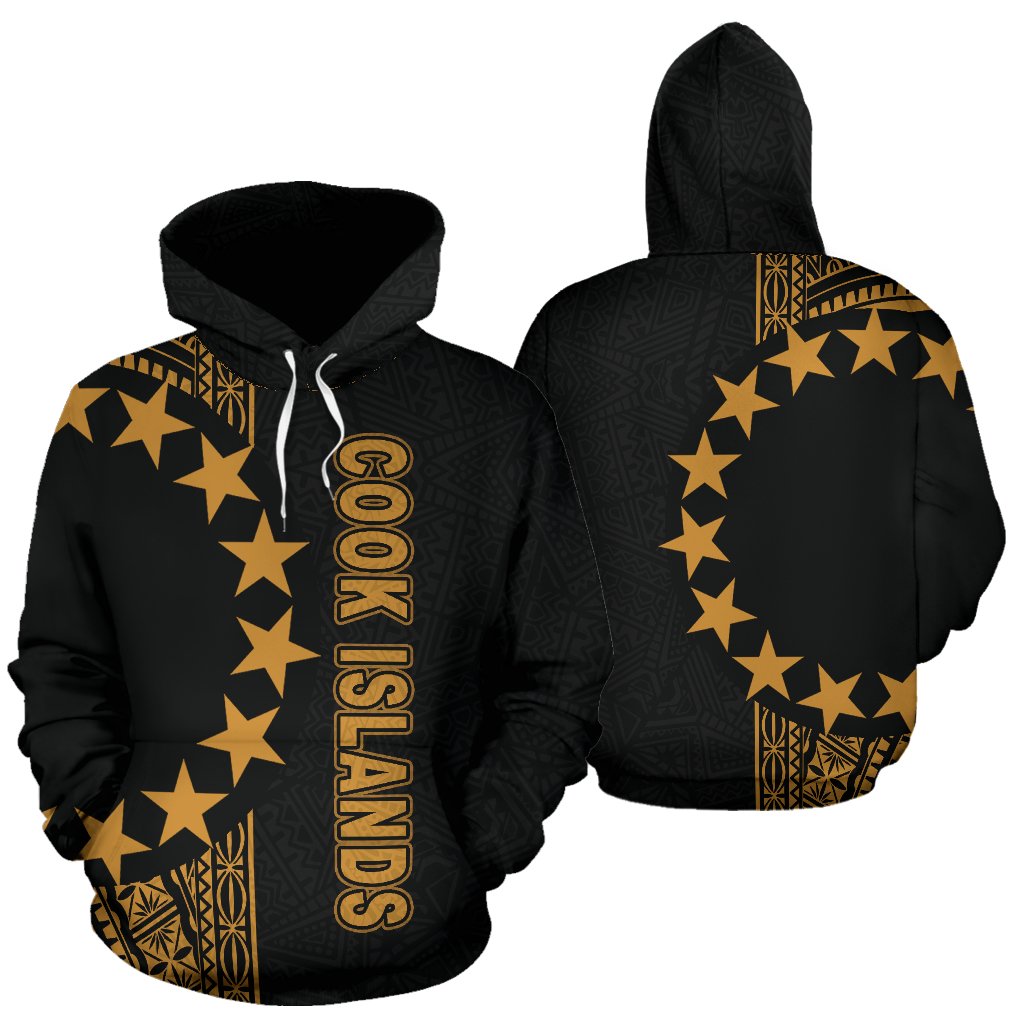 Cook Islands Polynesian Hoodie Line Gold Unisex Gold - Polynesian Pride