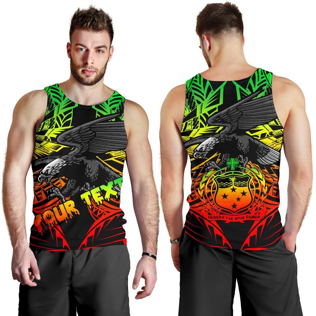 Samoa Polynesian Custom Personalised Men's Tank Top - Eagle Tribal Pattern Reggae Reggae - Polynesian Pride