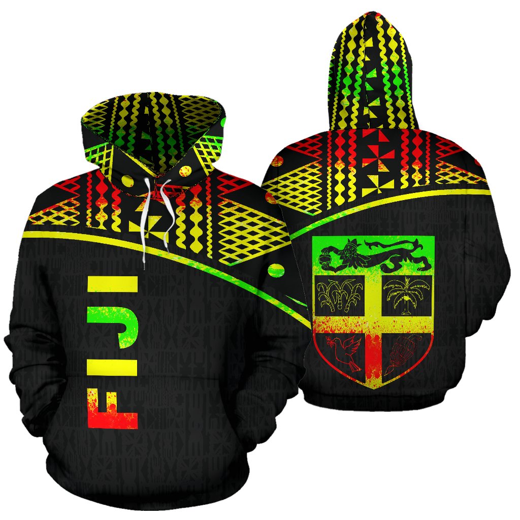 Fiji Polynesian Hoodie Reggae Curve Unisex Reggae - Polynesian Pride