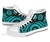 Cook Islands High Top Canvas Shoes - Turquoise Tentacle Turtle - Polynesian Pride