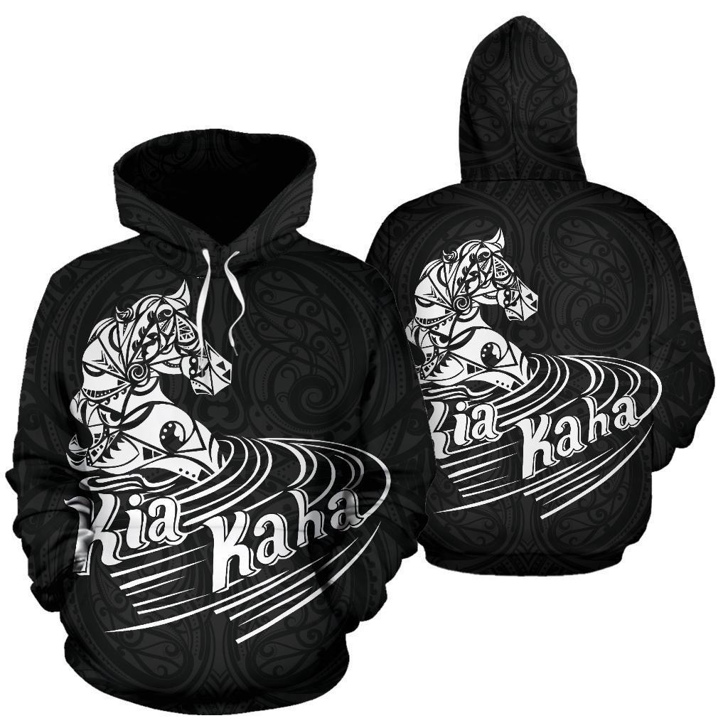 Maori Horse Hoodie Kia Kaha - Polynesian Pride
