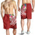 Polynesian Samoa Men's Shorts - Summer Plumeria (Red) - Polynesian Pride