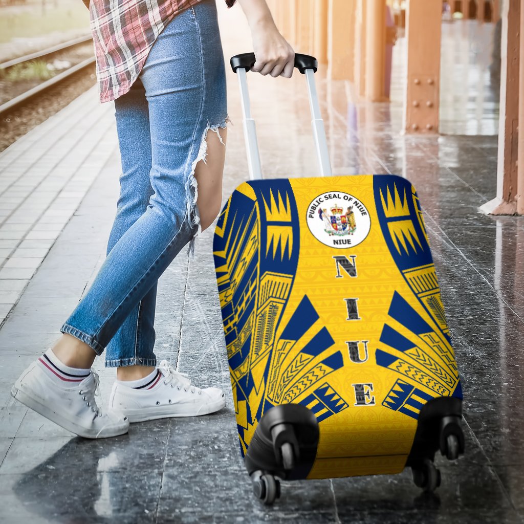 Niue Luggage Cover - Polynesian Tattoo Flag - Polynesian Pride