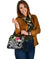 Papua New Guinea Polynesian Shoulder Handbag - Summer Plumeria (Black) - Polynesian Pride