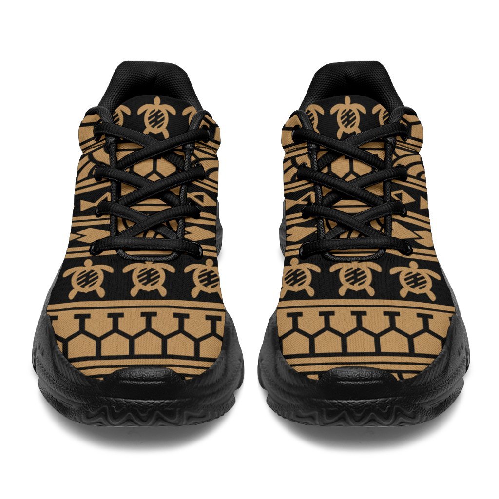 Polynesian tattoo tribal Gold Chunky Sneakers - Polynesian Pride