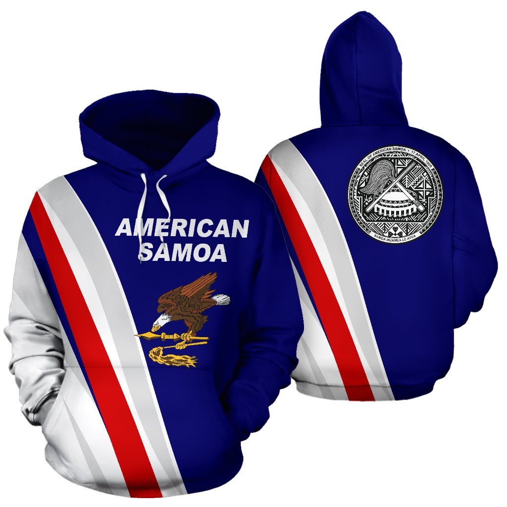 American Samoa Hoodie American Samoa Flag Seal Special Version Unisex Blue - Polynesian Pride