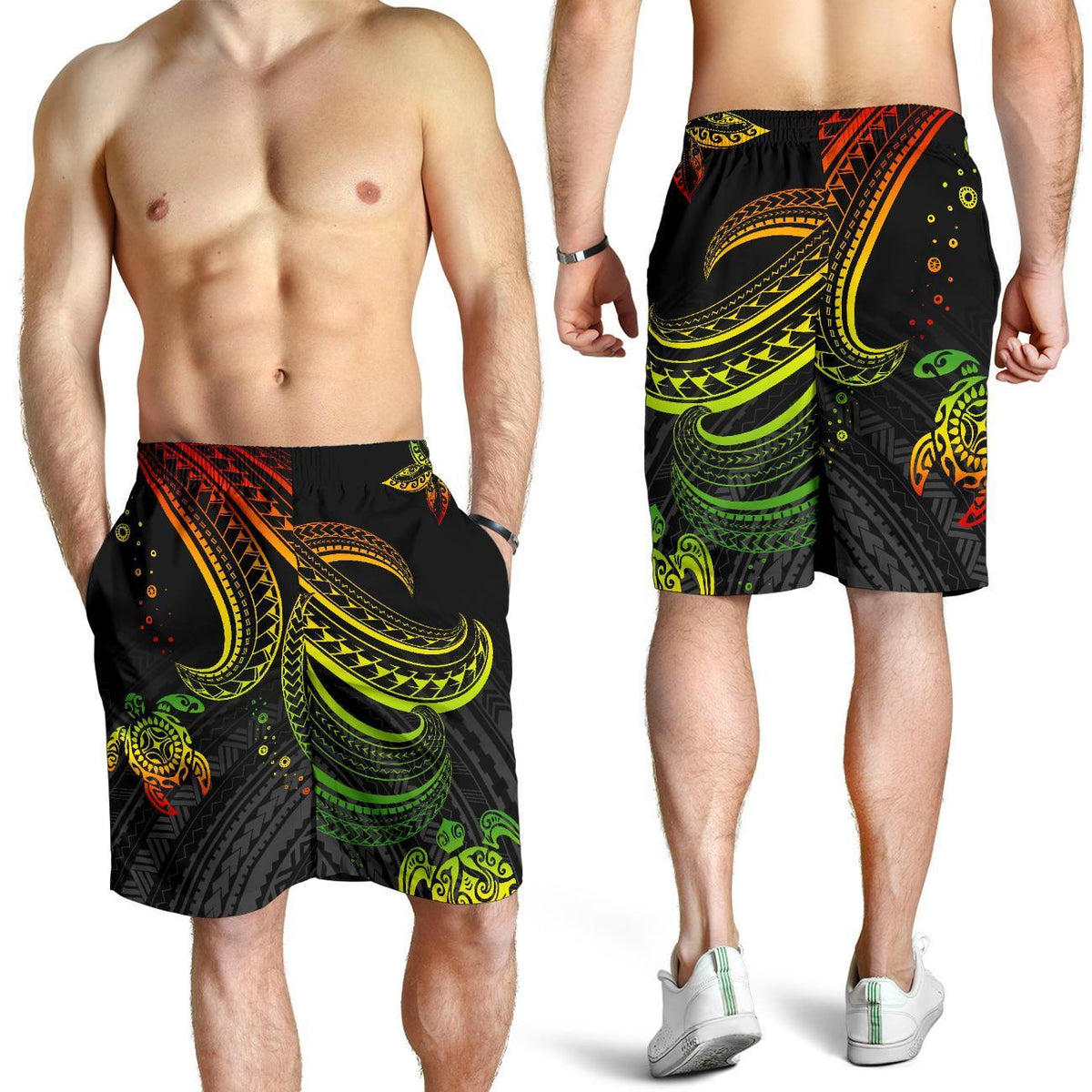 Polynesian Men's Shorts - Reggae Turtle - Polynesian Pride