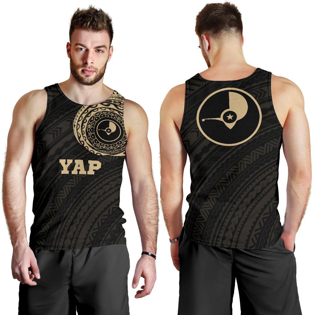 Yap Micronesia Tattoo Tank Top A7 Black - Polynesian Pride