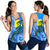 Palau Polynesian Women's Racerback Tank - Palau Flag with Polynesian Tattoo Blue - Polynesian Pride