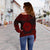 French Polynesia Polynesian Chief Women's Off Shoulder Sweater - Red Version - Polynesian Pride