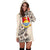 Kiribati Hoodie Dress - Kiribati Coat Of Arms & Beige Hibiscus - Polynesian Pride