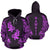 Hawaii Hoodie Hibiscus Polynesian Tattoo Purple Unisex Black - Polynesian Pride