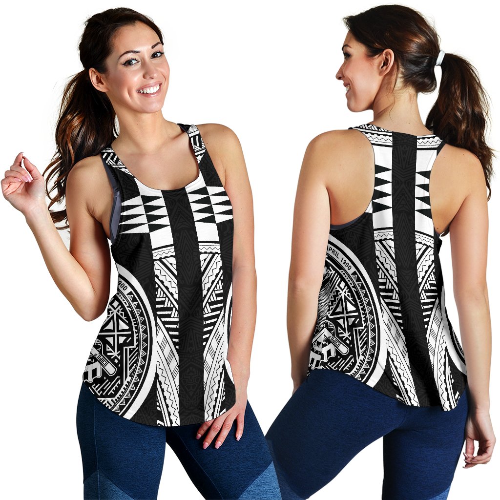 American Samoa Polynesian Women Racerback Tank - Black Armor Tattoo Black - Polynesian Pride