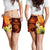 Samoa Women's Shorts - Tribal Tuna Fish Women Orange - Polynesian Pride