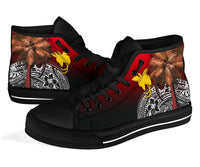 Papua New Guinea High Top Shoes - Polynesian Palm Tree - Polynesian Pride