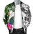 Chuuk Custom Personalised Men's Bomber Jacket White - Turtle Plumeria Banana Leaf - Polynesian Pride