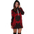 Northern Mariana Islands Polynesian Hoodie Dress Map Red - Polynesian Pride