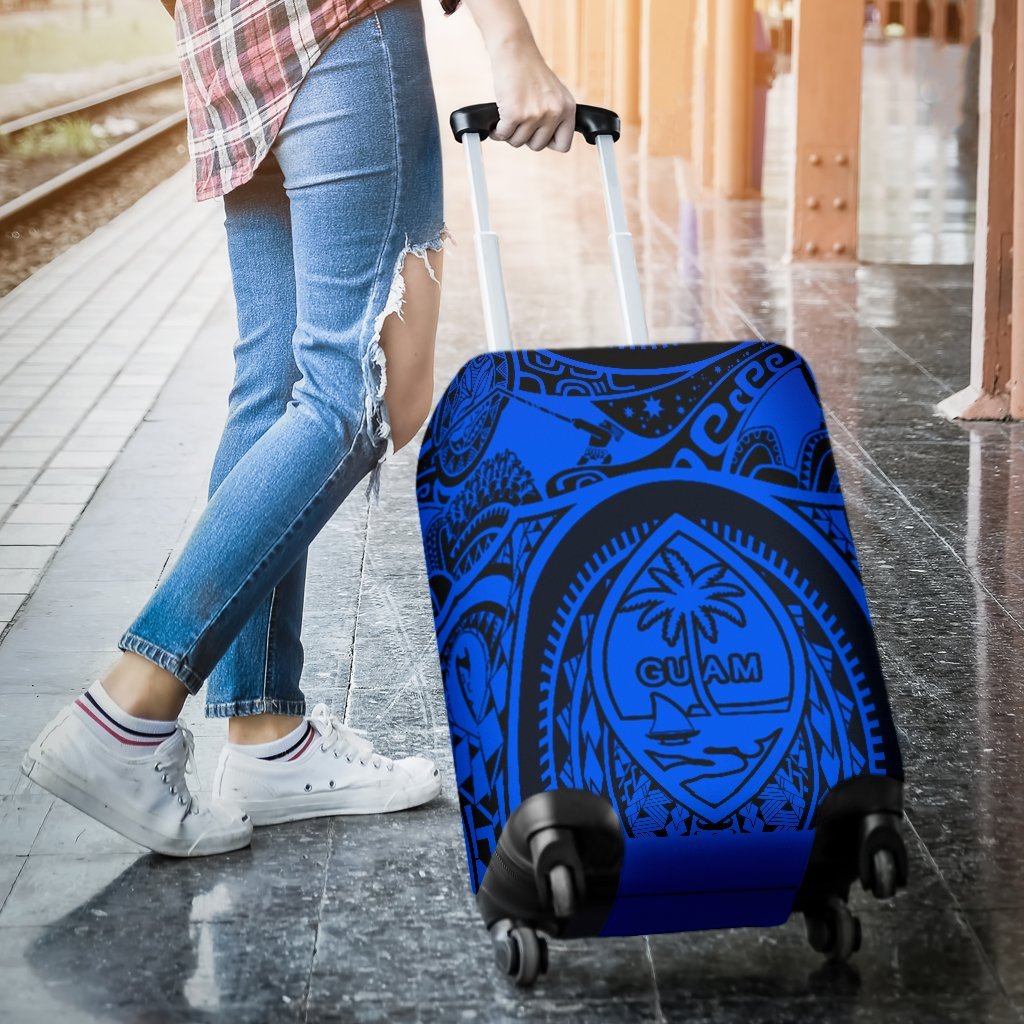 Polynesian Luggage Covers - Guam Flag, Seal with Maui Moana Tattoo - Polynesian Pride