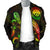 Federated States of Micronesia Polynesian Men's Bomber Jacket - Turtle With Blooming Hibiscus Reggae - Polynesian Pride