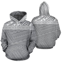 Poly All Over Hoodie Polynesian Grey Version Unisex Grey - Polynesian Pride