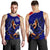 American Samoa Men's Tank Top - Eagle Style Polynesian Patterns Blue - Polynesian Pride