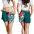 Marshall Islands Polynesian Women's Shorts - Summer Plumeria (Turquoise) - Polynesian Pride