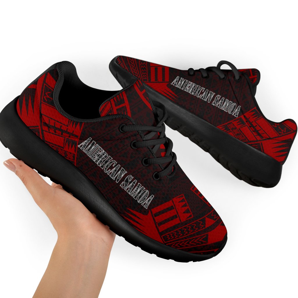 American Samoa Sport Sneakers - Polynesian Tattoo Red - Polynesian Pride