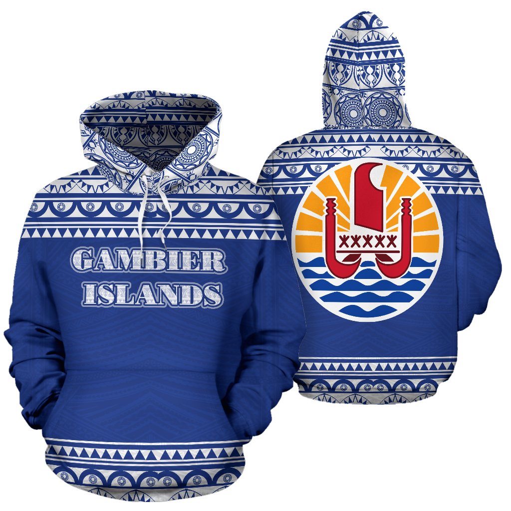 Gambier All Over Hoodie Polynesian Hoodie Style Unisex White - Polynesian Pride