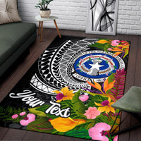 Northern Mariana Islands Area Rug - Custom Personalised Seal Spiral Polynesian Patterns - Polynesian Pride
