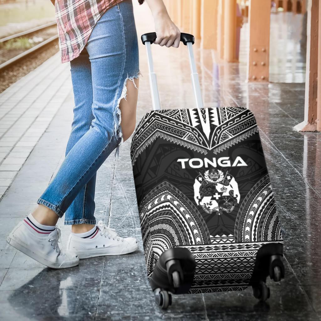 Tonga Polynesian Chief Luggage Cover - Black Version - Polynesian Pride