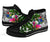 Cook Islands High Top Shoes White - Turtle Plumeria Banana Leaf - Polynesian Pride