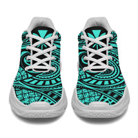 Kanaka White Chunky Sneakers Turquoise - Circle Style - Polynesian Pride