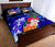 Yap Quilt Bed Set - Humpback Whale with Tropical Flowers (Blue) - Polynesian Pride