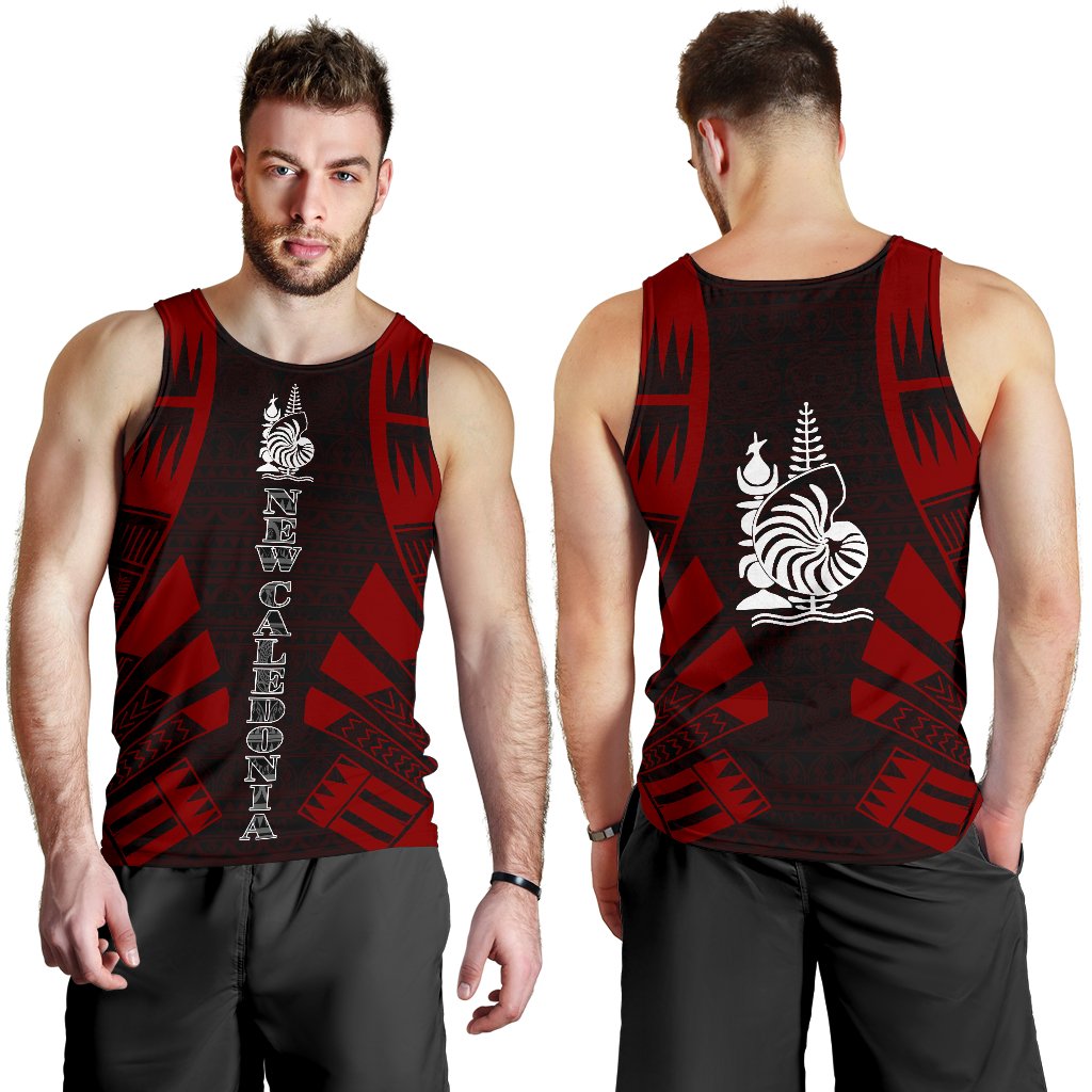 New Caledonia Men Tank Top - Polynesian Tattoo Red - Polynesian Pride