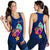 Guam Polynesian Custom Personalised Women's Racerback Tank - Floral With Seal Blue - Polynesian Pride