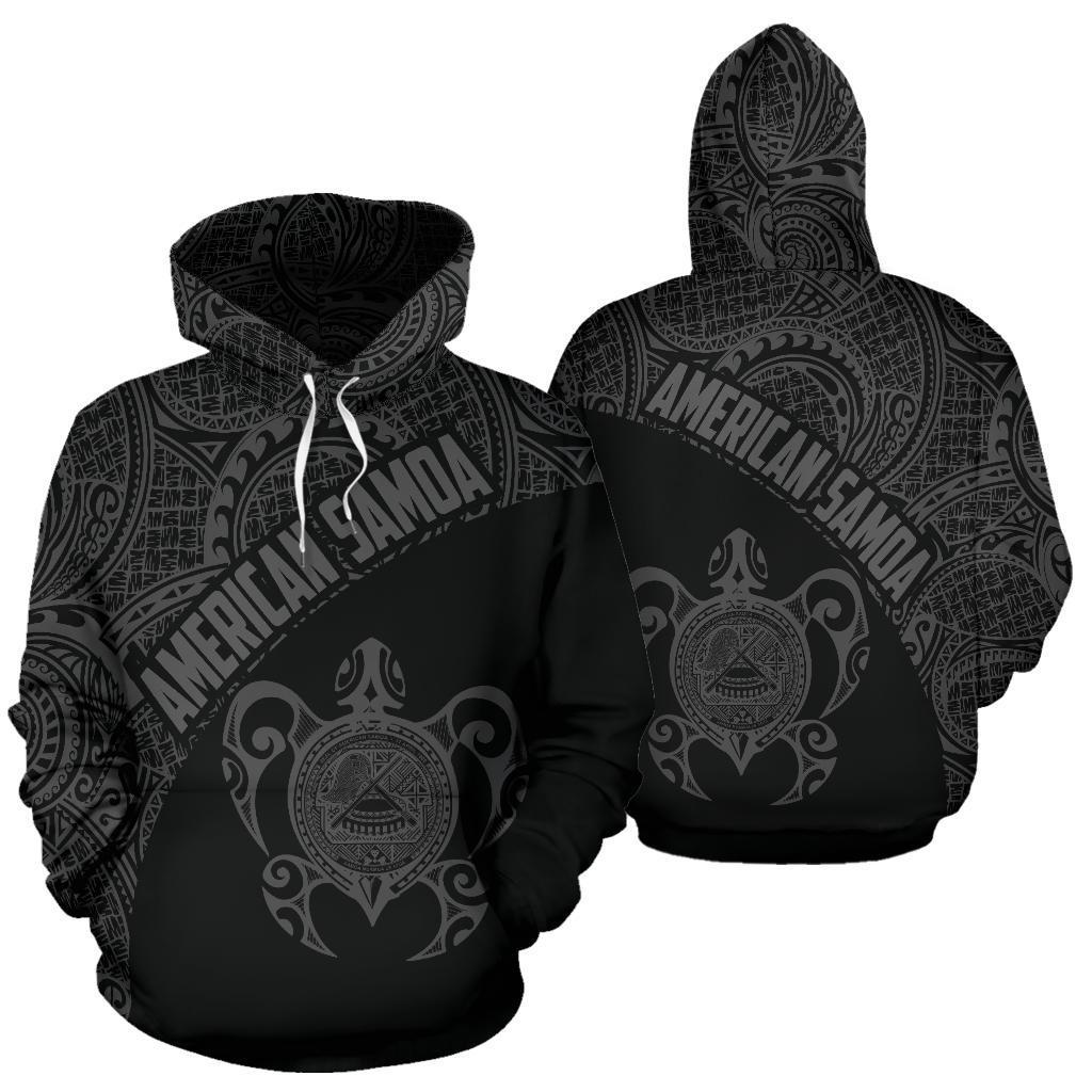 American Samoa Hoodie American Samoa Seal In Turtle Polynesian Tattooe 01 Unisex Black - Polynesian Pride