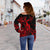 Polynesian Hawaii Women's Off Shoulder Sweater - Hula Girl Red - Polynesian Pride