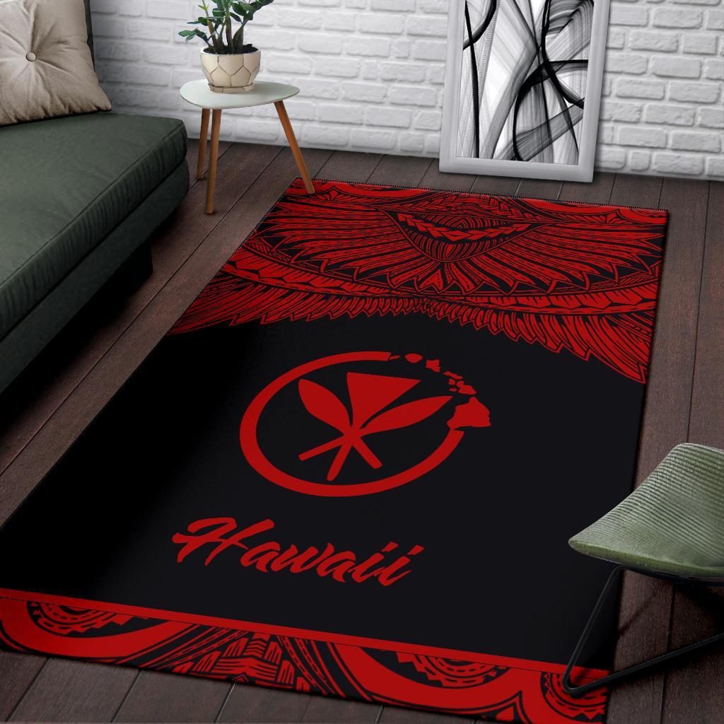 Hawaii Polynesian Area Rug - Hawaii Pride Red Version - Polynesian Pride