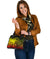 Yap Shoulder Handbag - Humpback Whale with Tropical Flowers (Yellow) - Polynesian Pride