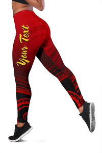 Papua New Guinea Custom Personalised Women's Leggings - Raggiana Bird of Paradise Polynesian Patterns - Polynesian Pride