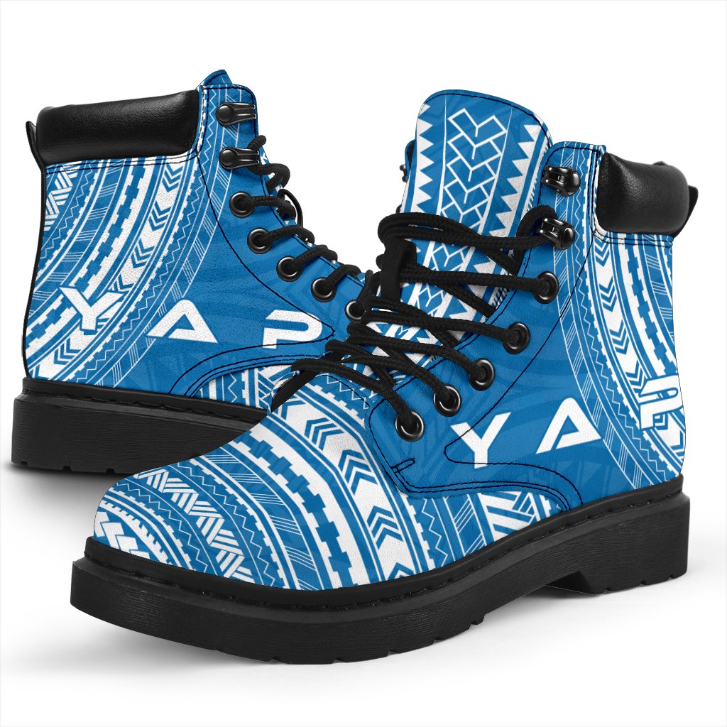Yap Leather Boots - Polynesian Flag Chief Version - Polynesian Pride